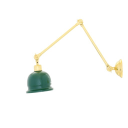 Nico Poster Light, Polished Brass, Racing Green Shade - thumbnail 2
