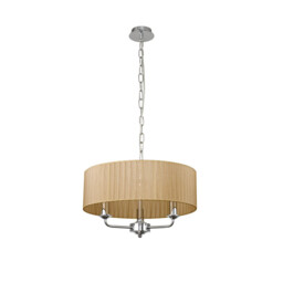 Banyan 3 Light Multi Arm Pendant With 45cm x 15cm Organza Shade Polished Chrome/Soft Bronze - thumbnail 5