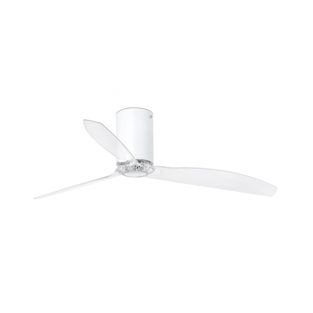 Mini Medium Ceiling Fan Matt White, Clear - Optional LED Light Sold Separately - image 1