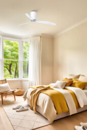 Mini Medium Ceiling Fan Matt White, Clear - Optional LED Light Sold Separately - thumbnail 2