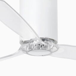 Mini Medium Ceiling Fan Matt White, Clear - Optional LED Light Sold Separately - thumbnail 3