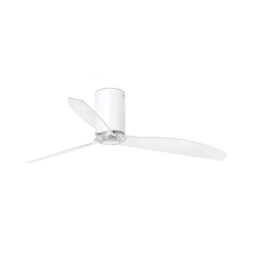 Mini Medium Ceiling Fan Matt White, Clear - Optional LED Light Sold Separately - thumbnail 1