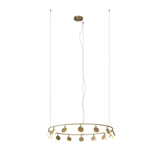 Shell 14 Light Pendant, Round, 60W LED, 3000K, 3180lm, Gold, 3yrs Warranty - image 1