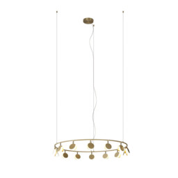 Shell 14 Light Pendant, Round, 60W LED, 3000K, 3180lm, Gold, 3yrs Warranty - thumbnail 1