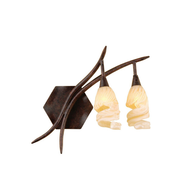 (0017 005) Gaudi Wall Lamp Right 2 Light G9, Brown/Black Oxide - image 1