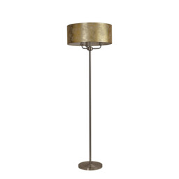 Banyan 3 Light Switched Floor Lamp With 50cm x 20cm Gold Leaf With White Lining Shade Satin Nickel/Gold Leaf - thumbnail 5