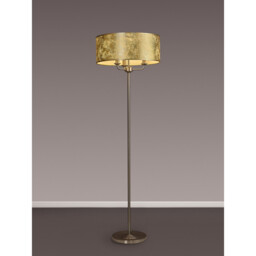 Banyan 3 Light Switched Floor Lamp With 50cm x 20cm Gold Leaf With White Lining Shade Satin Nickel/Gold Leaf - thumbnail 2