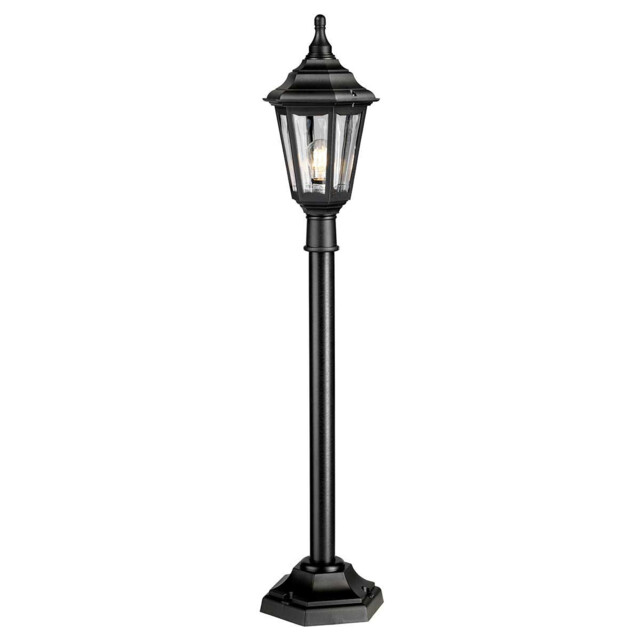 Kinsale 1 Light Outdoor Coastal Post Lantern Black IP44, E27 - image 1