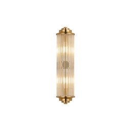 Fairport 2 Light Glass Rod Wall, G9, IP44, Gold/Clear Glass Rods