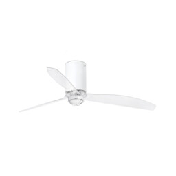 Mini-Tube LED Matt White, Transparent Ceiling Fan with DC Motor, 3000K