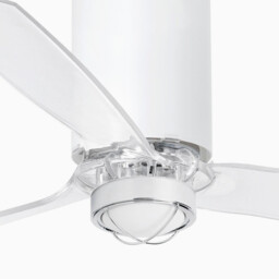 Mini-Tube LED Matt White, Transparent Ceiling Fan with DC Motor, 3000K - thumbnail 3