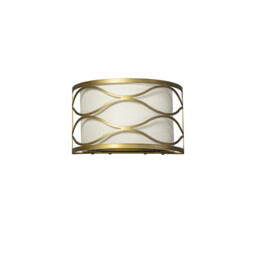Milton Wall Lamp 2 Light E14 Aged Gold, Cream Fabric Shade - thumbnail 5