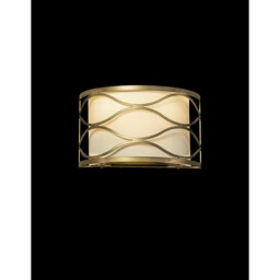 Milton Wall Lamp 2 Light E14 Aged Gold, Cream Fabric Shade - thumbnail 3