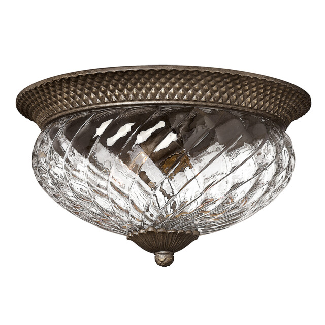 Plantation 3 Light Large Semi Flush Ceiling Light Pearl Bronze, E27 - image 1