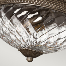 Plantation 3 Light Large Semi Flush Ceiling Light Pearl Bronze, E27 - thumbnail 5