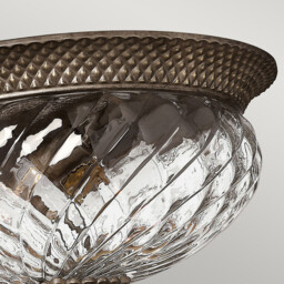 Plantation 3 Light Large Semi Flush Ceiling Light Pearl Bronze, E27 - thumbnail 2