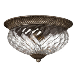 Plantation 3 Light Large Semi Flush Ceiling Light Pearl Bronze, E27