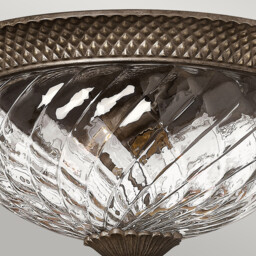 Plantation 3 Light Large Semi Flush Ceiling Light Pearl Bronze, E27 - thumbnail 3