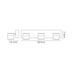Charlotte Wall Lamp Triple Adjustable, 3 x 5W LED, 4000K, 1275lm, IP44, Sand Black, 3yrs Warranty - thumbnail 2