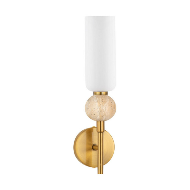Filomena Candle Wall Lamp Opal, Glossy Brushed Gold LED G9 1x5W - image 1