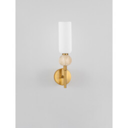 Filomena Candle Wall Lamp Opal, Glossy Brushed Gold LED G9 1x5W - thumbnail 3