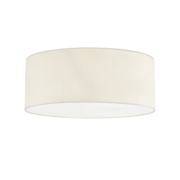 Baymont White 3 Light E27 Universal Flush Ceiling Fixture With 60cm x 22cm Faux Silk Shade, Ivory Pearl/White Laminate - thumbnail 5