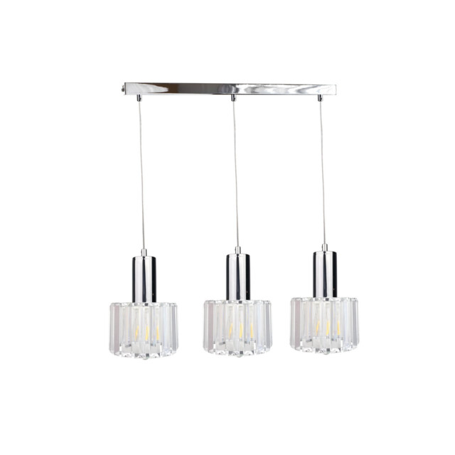 Deco Bar Pendant Ceiling Light Silver, 60cm, 3x E27