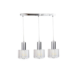 Deco Bar Pendant Ceiling Light Silver, 60cm, 3x E27