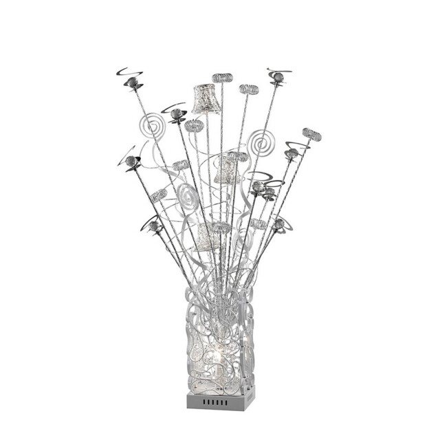 (DH) Koil Table Lamp 4 Light G4 Aluminium/White/Crystal, NOT LED/CFL Compatible - image 1