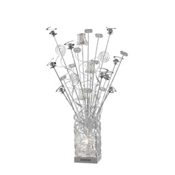 (DH) Koil Table Lamp 4 Light G4 Aluminium/White/Crystal, NOT LED/CFL Compatible - thumbnail 1