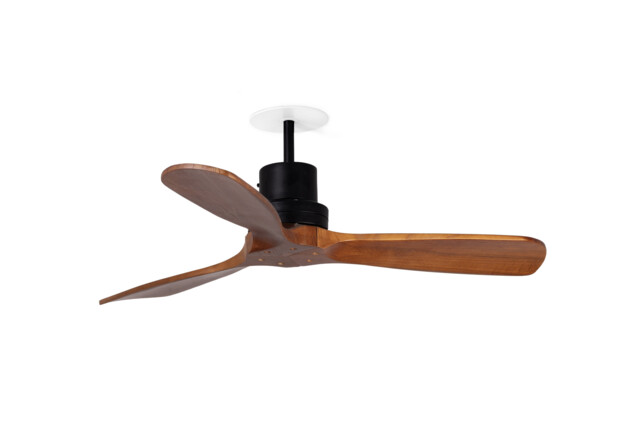Lantau Recessed 107cm Ceiling Fan Matt Black, Walnut Blades - image 1