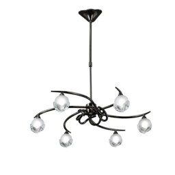Fragma Telescopic Semi Flush Convertible 6 Light G9, Black Chrome - thumbnail 3