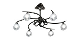Fragma Telescopic Semi Flush Convertible 6 Light G9, Black Chrome - thumbnail 5