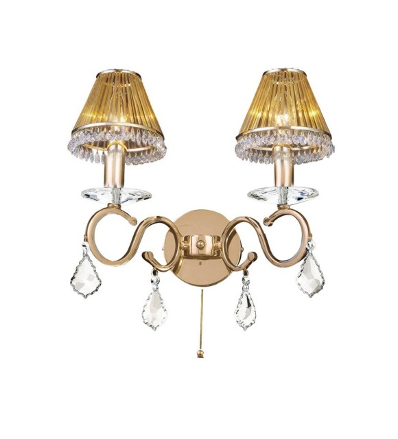 Torino Wall Lamp Switched 2 Candle Light French Gold, Crystal - image 1