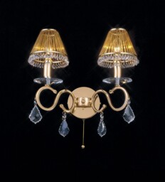 Torino Wall Lamp Switched 2 Candle Light French Gold, Crystal - thumbnail 2