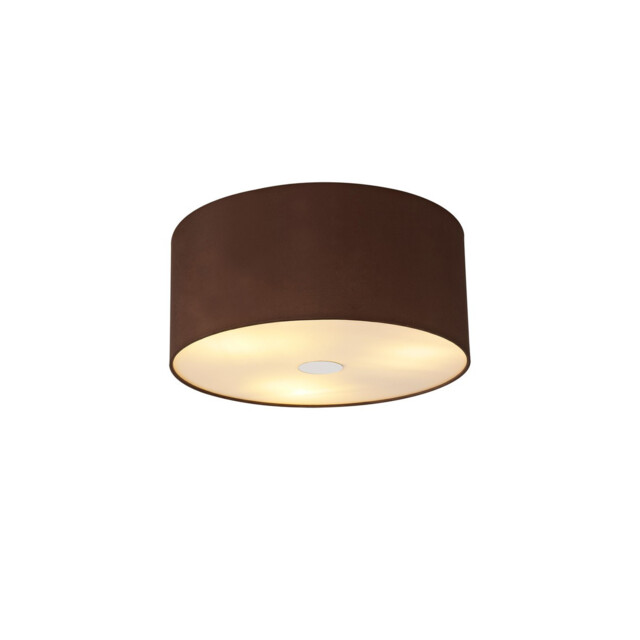 Baymont Polished Chrome 3 Light E27 Flush Ceiling With 40cm x 18cm Dual Faux Silk Shade Cocoa/Grecian Bronze - image 1