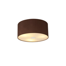 Baymont Polished Chrome 3 Light E27 Flush Ceiling With 40cm x 18cm Dual Faux Silk Shade Cocoa/Grecian Bronze