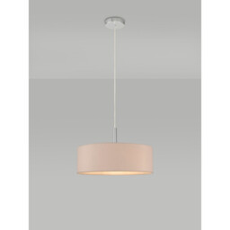 Baymont Polished Chrome 5 Light E27 Single Pendant, With 45cm x 15cm Dual Faux Silk Shade, Nude Beige/Moonlight - thumbnail 2