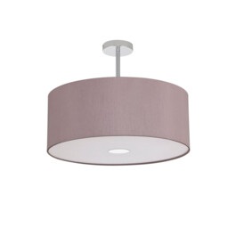 Baymont Polished Chrome 3 Light E27 Semi Flush With 50cm x 20cm Dual Faux Silk Shade, Taupe/Halo Gold - thumbnail 5