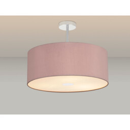 Baymont Polished Chrome 3 Light E27 Semi Flush With 50cm x 20cm Dual Faux Silk Shade, Taupe/Halo Gold - thumbnail 2