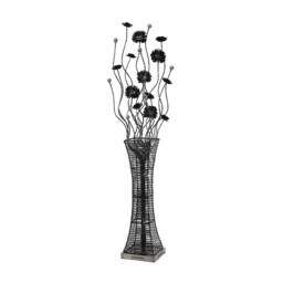 (DH) Majella Floor Lamp 7 Light G4 Polished Chrome/Black/Crystal, NOT LED/CFL Compatible