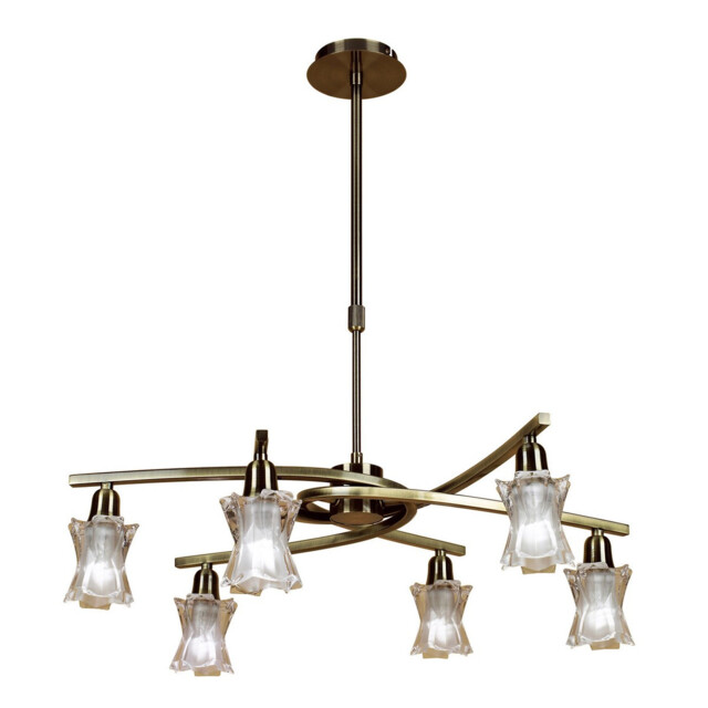 Alaska Pendant Convertible To Semi Flush 6 Light L1/SGU10, Antique Brass - image 1