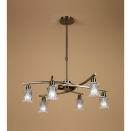 Alaska Pendant Convertible To Semi Flush 6 Light L1/SGU10, Antique Brass - thumbnail 2