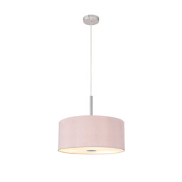 Baymont Polished Chrome 5 Light E27 Single Pendant With 40cm x 18cm Dual Faux Silk Shade, Taupe/Halo Gold - thumbnail 5