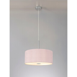 Baymont Polished Chrome 5 Light E27 Single Pendant With 40cm x 18cm Dual Faux Silk Shade, Taupe/Halo Gold - thumbnail 2