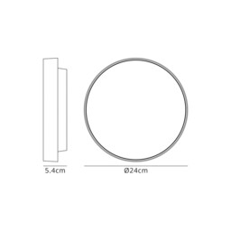 Canadice Flush Wall Lamp, 1 x 13W LED, 3000K, 300lm, IP65, Black - thumbnail 2
