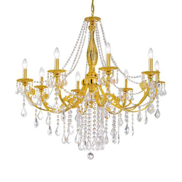 Pisani Crystal Crystal Multi Arm Chandeliers 8 Light 24 Carat Gold - image 1