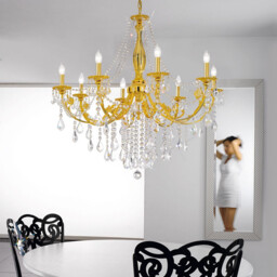 Pisani Crystal Crystal Multi Arm Chandeliers 8 Light 24 Carat Gold - thumbnail 3