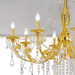 Pisani Crystal Crystal Multi Arm Chandeliers 8 Light 24 Carat Gold - thumbnail 2