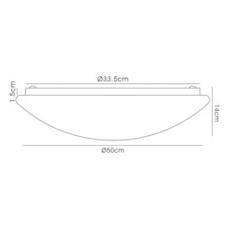 Helios LED Flush Ceiling Light, 500mm Round, 30W 1800lm White 4000K - thumbnail 3